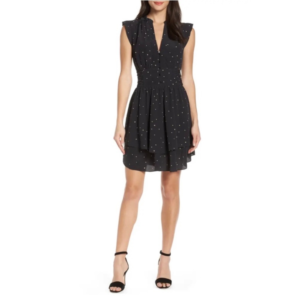 Lenon Center Button Star Print Dress